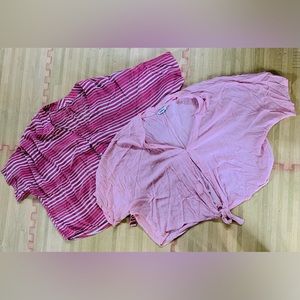 Women’s Express button down & tie front shirt